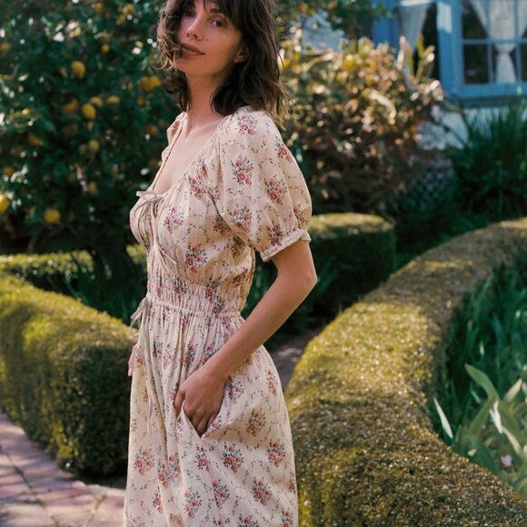 Christy Dawn Floral Maxi Dress in Cream and Pink - Picture 3 of 16